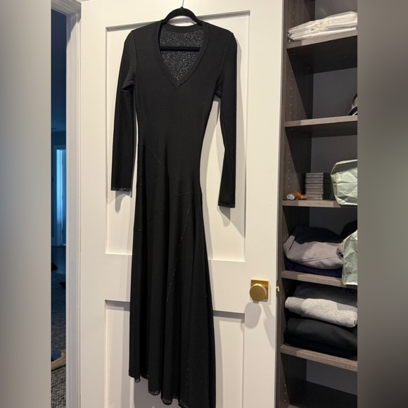 Alaia Elegant Black Long Sleeve Dress